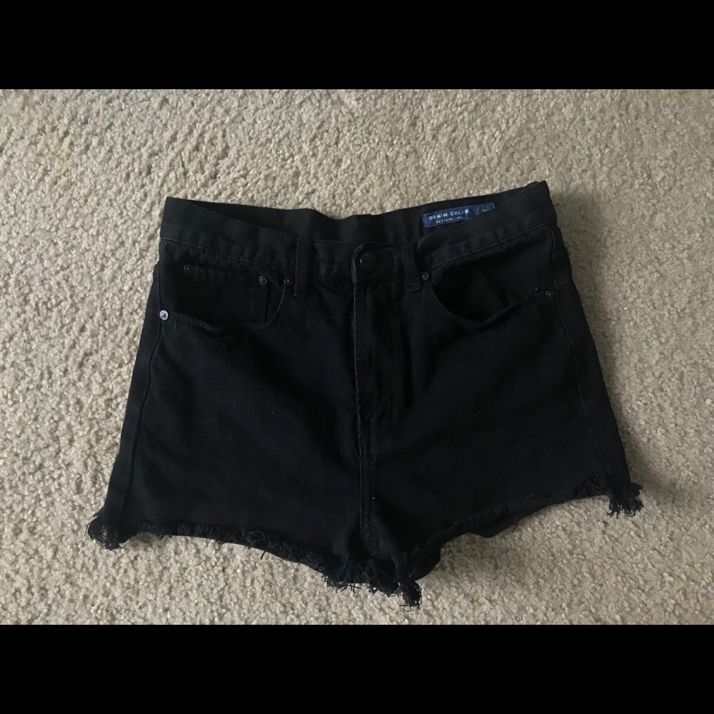 Denim Collab Black High-Waisted Shorts